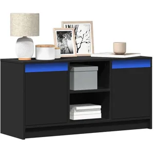 vidaXL Meuble TV avec LED noir 100x34x50 cm bois d'ingénierie pas cher