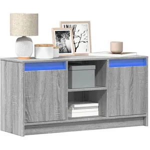 vidaXL Meuble TV avec LED sonoma gris 100x34x50 cm bois d'ingénierie pas cher