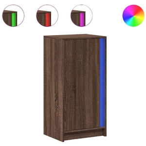 vidaXL Buffet avec LED chêne marron 42,5x34x85 cm bois d'ingénierie pas cher