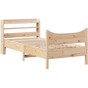 vidaXL Cadre de lit avec tête de lit 160x200 cm bois de pin massif pas cher