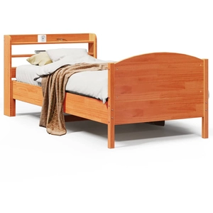 vidaXL Cadre de lit sans matelas cire marron 160x200cm bois pin massif pas cher