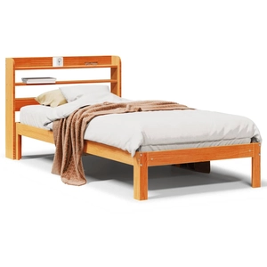 vidaXL Cadre de lit sans matelas cire marron 100x200cm bois pin massif pas cher