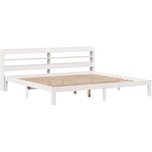 vidaXL Cadre de lit avec tête de lit blanc 90x200cm bois de pin massif pas cher