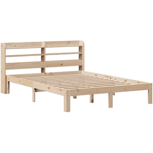 vidaXL Cadre de lit avec tête de lit 200x200 cm Bois de pin massif pas cher