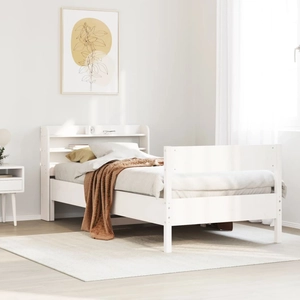 vidaXL Cadre de lit sans matelas blanc 140x190 cm bois de pin massif pas cher
