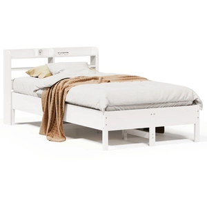 vidaXL Cadre de lit sans matelas blanc 90x200 cm bois de pin massif pas cher