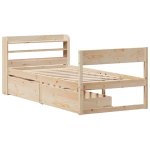 vidaXL Vidaxl Cadre De Lit Sans Matelas 90x190 Cm Bois De Pin Massif pas cher