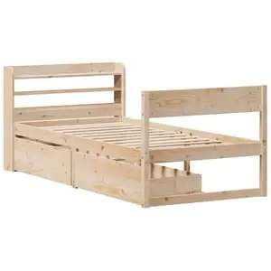 vidaXL Vidaxl Cadre De Lit Sans Matelas 90x200 Cm Bois De Pin Massif pas cher