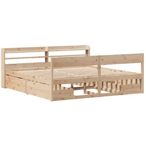 vidaXL Vidaxl Cadre De Lit Sans Matelas 200x200 Cm Bois Massif De Pin pas cher