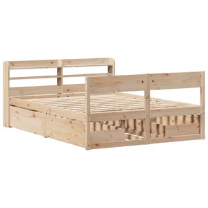 vidaXL Vidaxl Cadre De Lit Sans Matelas 150x200 Cm Bois De Pin Massif pas cher