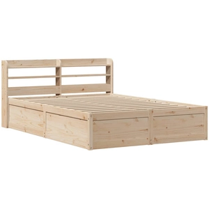 vidaXL Cadre de lit avec tête de lit 135x190 cm bois de pin massif