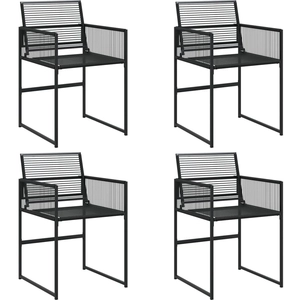 vidaXL Chaises de jardin lot de 4 noir résine tressée pas cher