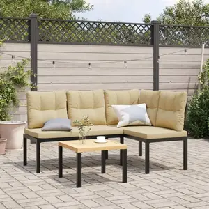 vidaXL Bancs de jardin avec coussins lot de 2 acier enduit de poudre pas cher