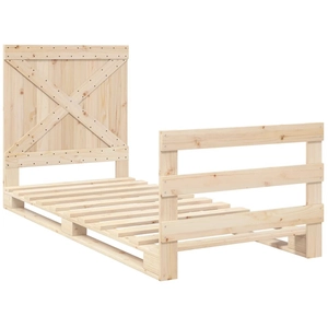 vidaXL Cadre de lit avec tête de lit 90x200 cm bois de pin massif pas cher