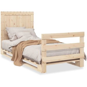vidaXL Cadre de lit avec tête de lit 90x200 cm bois de pin massif pas cher