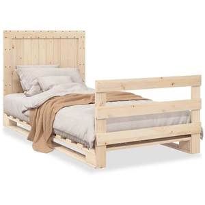 vidaXL Cadre de lit et tête de lit 100x200 cm bois de pin massif pas cher