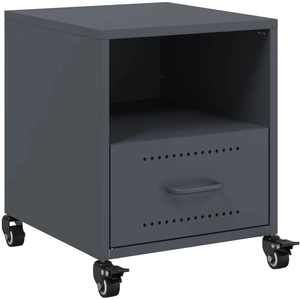 vidaXL Tables de chevet 2 pcs anthracite 36x39x43,5 cm acier pas cher