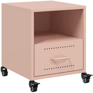 vidaXL Tables de chevet 2 pcs rose 36x39x43,5 cm acier pas cher