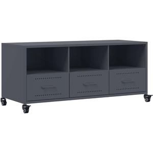 Meuble tv anthracite 100,5x39x43,5 cm acier Vidaxl 369225 pas cher