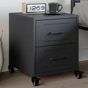 Vidaxl - Table de chevet anthracite 36x39x43,5 cm acier Anthracite pas cher