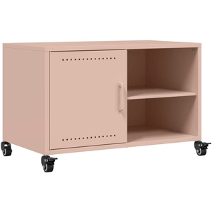 Meuble tv rose 68x39x43,5 cm acier laminé à froid Vidaxl Pink pas cher
