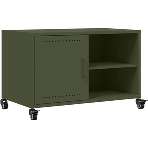 Meuble tv vert olive 68x39x43,5 cm acier laminé à froid Vidaxl Green pas cher