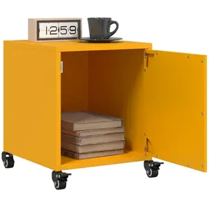 Tables de chevet 2 pcs jaune moutarde 36x39x43,5 cm acier vidaXL pas cher