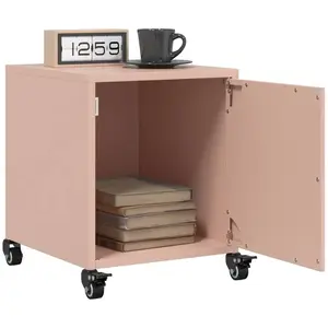 vidaXL Vidaxl Tables De Chevet 2 Pcs Rose 36x39x43,5 Cm Acier pas cher