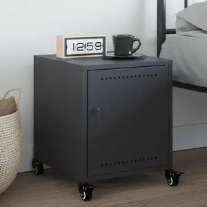 vidaXL Vidaxl Table De Chevet Anthracite 36x39x43,5 Cm Acier pas cher