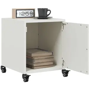 Tables de chevet 2 pcs blanc 36x39x43,5 cm acier vidaXL pas cher