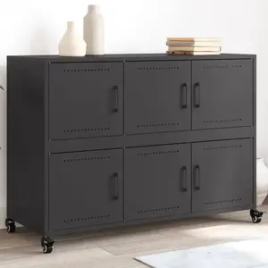 vidaXL Buffet noir 100,5x39x72 cm acier laminé à froid pas cher