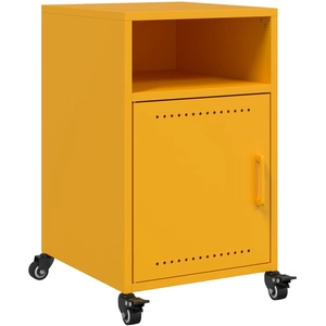 vidaXL Tables de chevet 2 pcs jaune moutarde 36x39x59 cm acier pas cher