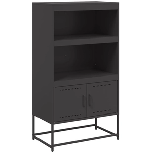 vidaXL Buffet haut noir 68,5x38,5x123,5 cm acier pas cher