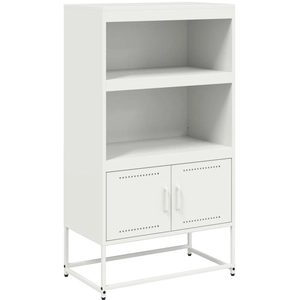 vidaXL Buffet haut blanc 68,5x38,5x123,5 cm acier pas cher