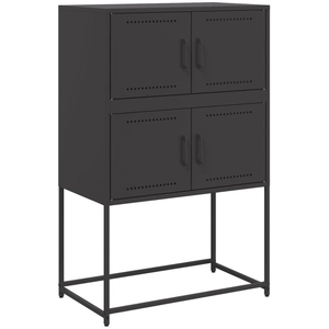 vidaXL Buffet noir 68,5x38,5x107 cm acier pas cher