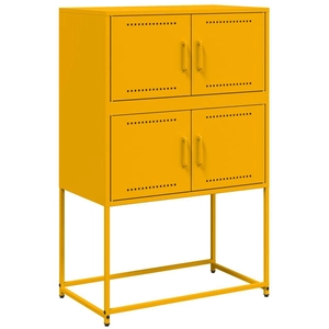 vidaXL Buffet jaune moutarde 68,5x38,5x107 cm acier pas cher