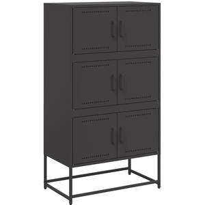 vidaXL Buffet noir 68,5x38,5x123,5 cm acier