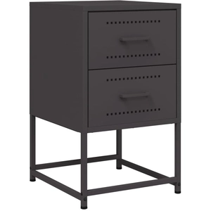 vidaXL Table de chevet noir 36x39x60,5 cm acier pas cher