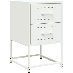 vidaXL Tables de chevet 2 pcs blanc 36x39x60,5 cm acier pas cher