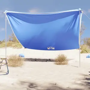 Comparateur de prix : vidaXL Auvent de plage avec ancres de sable bleu 304x300 cm