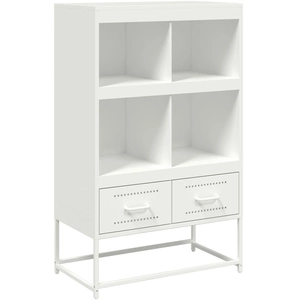 Vidaxl - Buffet haut blanc 68x39x111,5 cm acier 705679 pas cher