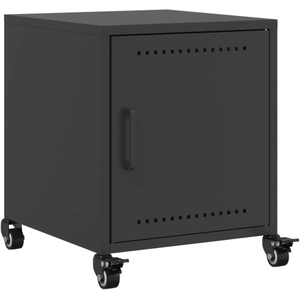 vidaXL Vidaxl Tables De Chevet 2 Pcs Noir 36x39x43,5 Cm Acier pas cher