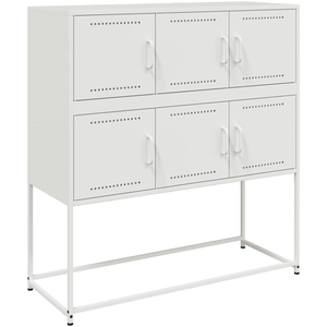 Vidaxl - Buffet blanc 100,5x39x107 cm acier 968162 pas cher