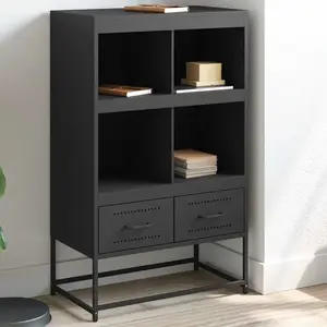 Buffet haut noir 68,5x39x111,5 cm acier laminé à froid vidaXL pas cher