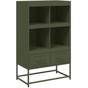 Vidaxl - Buffet haut vert olive 68,5x39x111,5 cm acier laminé à froid Green pas cher
