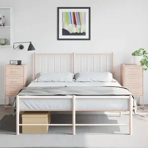 vidaXL Tables de chevet 2 pcs rose 36x39x78 cm acier pas cher