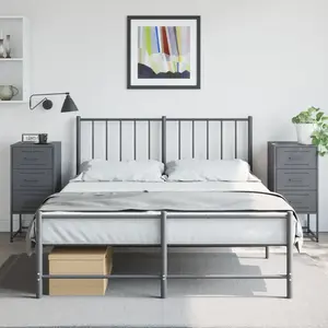 vidaXL Tables de chevet 2 pcs anthracite 36x39x78 cm acier pas cher