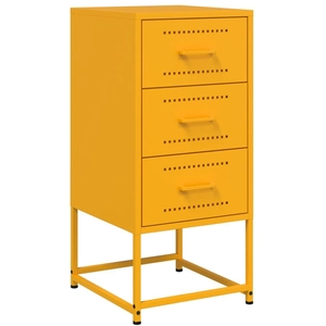 vidaXL Table de chevet jaune moutarde 36x39x78 cm acier pas cher