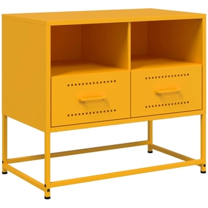 vidaXL Meuble TV jaune moutarde 68x39x60,5 cm acier pas cher
