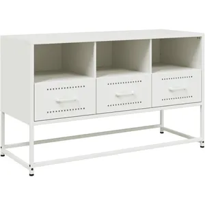 Comparateur de prix : vidaXL Meuble TV blanc 100,5x39x60,5 cm acier